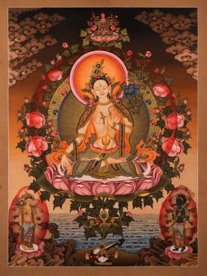 White Tara Thangka | Boddhisattva of Long life | Tibetan Buddhism Dolma Mother Tara Painting
